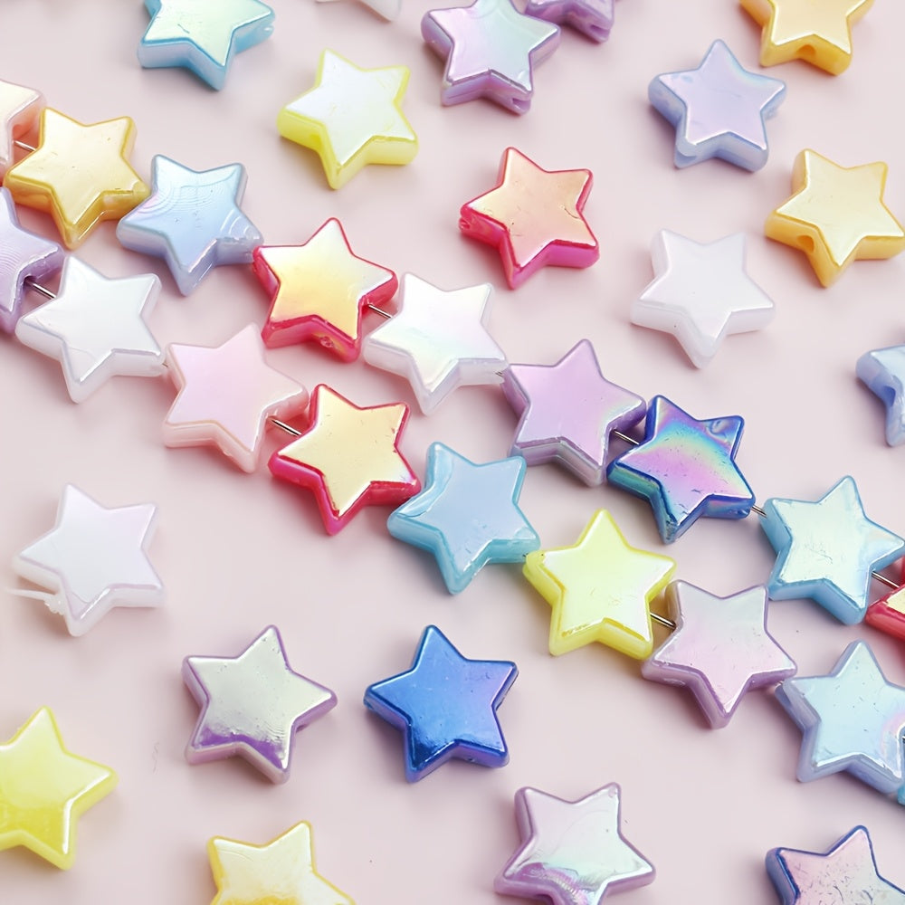 100-Piece 11 mm AB Acrylic Star Beads