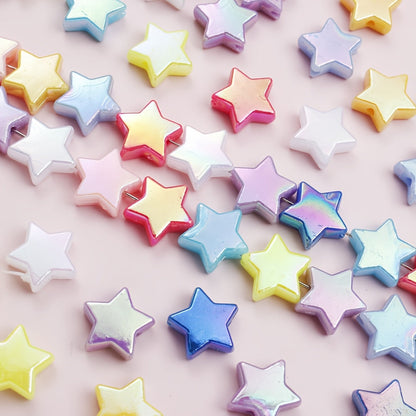 100-Piece 11 mm AB Acrylic Star Beads