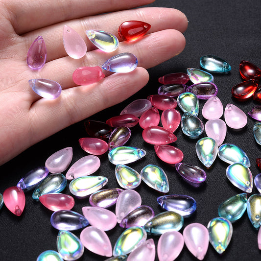 10PCS AB Water Drop Crystal-Style Bead Set