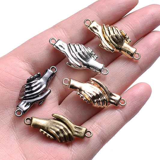 5-Pair 31x12 mm Handshake End Clasps for Jewelry Making