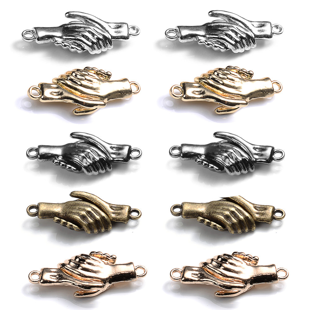 5-Pair 31x12 mm Handshake End Clasps for Jewelry Making