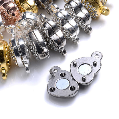 Crystal Heart Magnetic Clasps End Buckle Charms