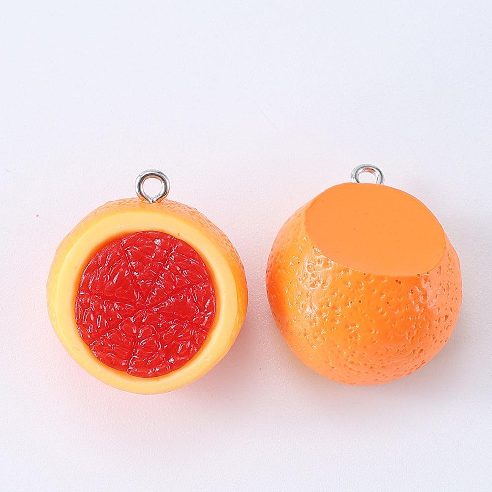 Orange Resin Fruit Charms