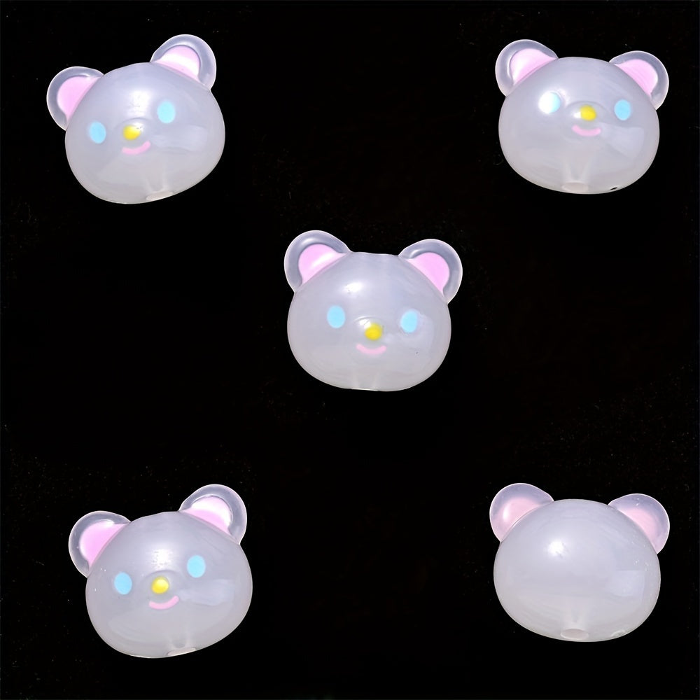 Luminous Bear Head Acrylic Beads