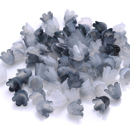 100pcs Colorful Trumpet Flower Beads