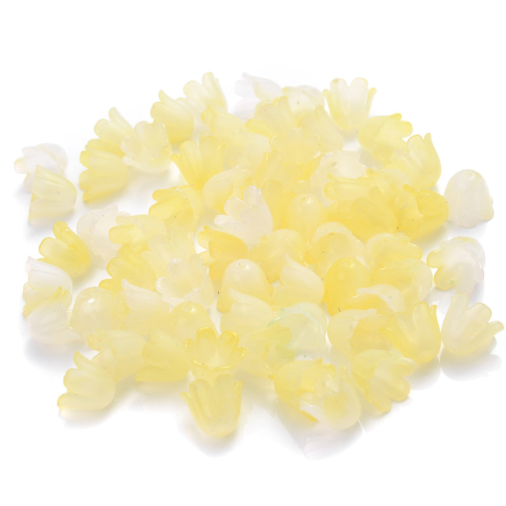 100pcs Colorful Trumpet Flower Beads