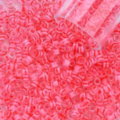 Clear Ink Core Glass Seed Beads