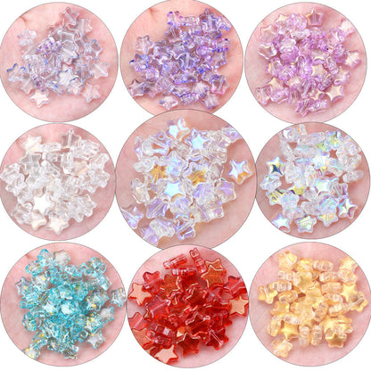 50pcs/set 8x15mm Colorful Transparent Butterfly Beads