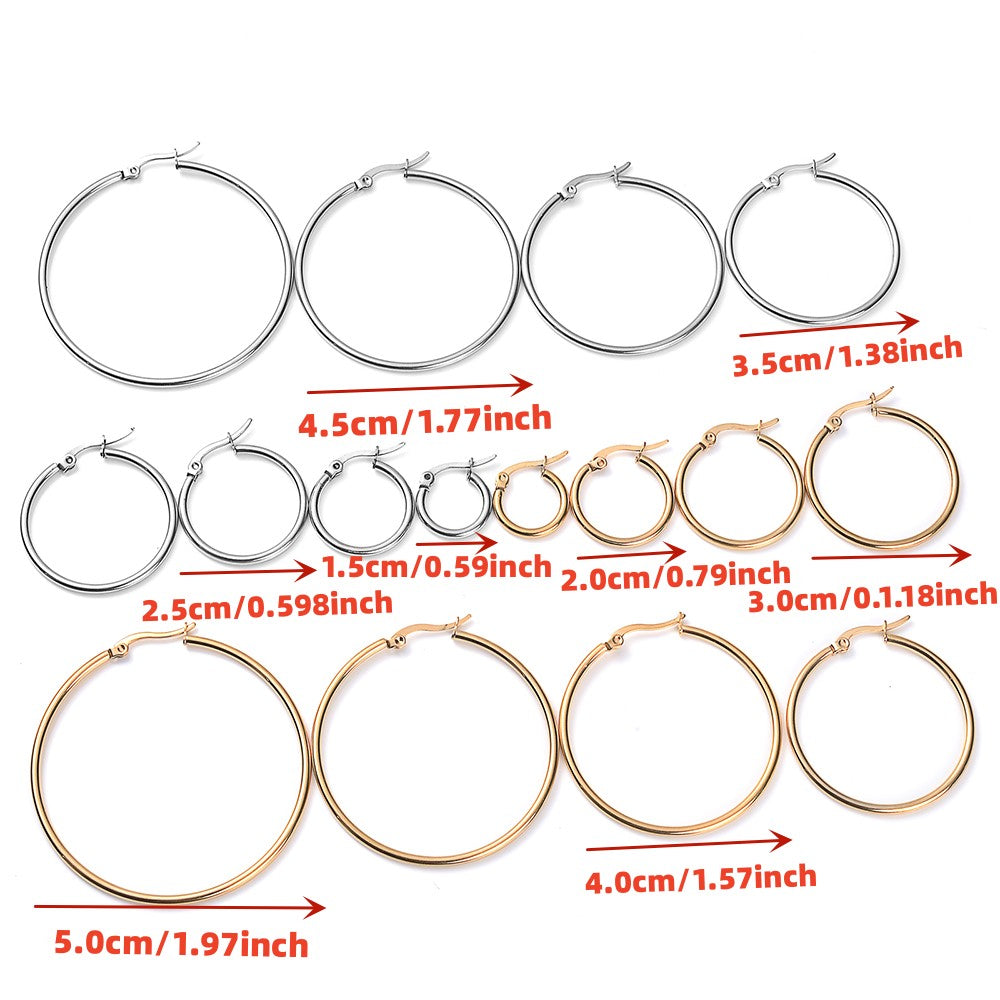 Stainless Steel Round Hoop Earring Hooks