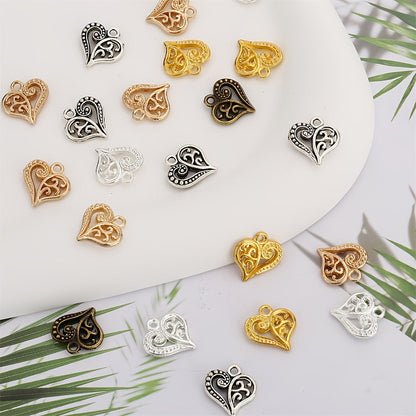 20PCS 14mm Alloy Heart Pendant Set