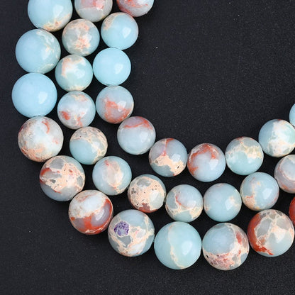 Light Blue Textured Round Beads