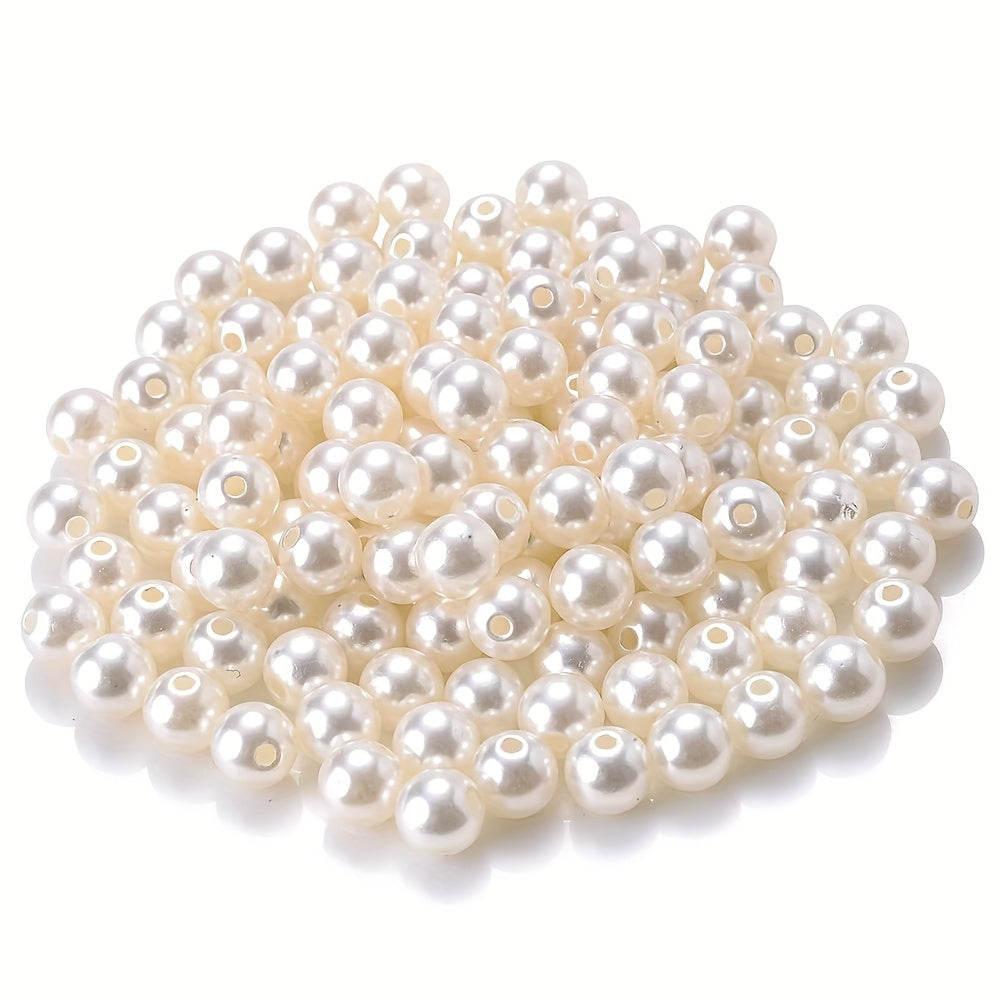 10PCS 20mm White & Beige Round Acrylic Bead Set
