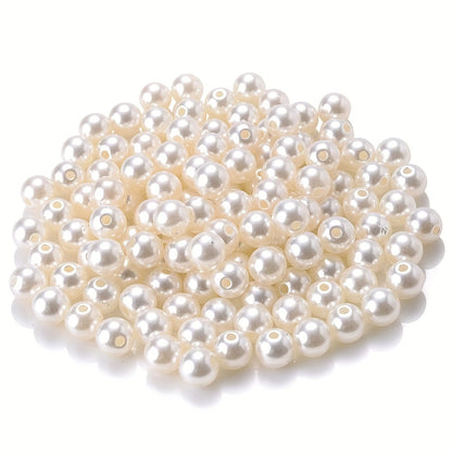 10PCS 20mm White & Beige Round Acrylic Bead Set