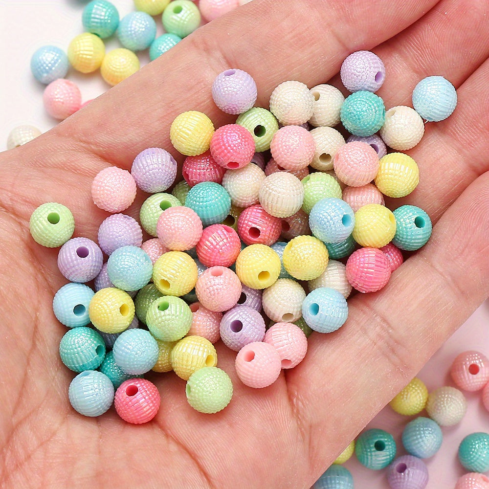 50-100pcs 8/10mm Acrylic Spacer Beads Loose Macarone Jewelry Beads