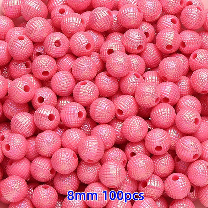50-100pcs 8/10mm Acrylic Spacer Beads Loose Macarone Jewelry Beads