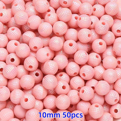 50-100pcs 8/10mm Acrylic Spacer Beads Loose Macarone Jewelry Beads