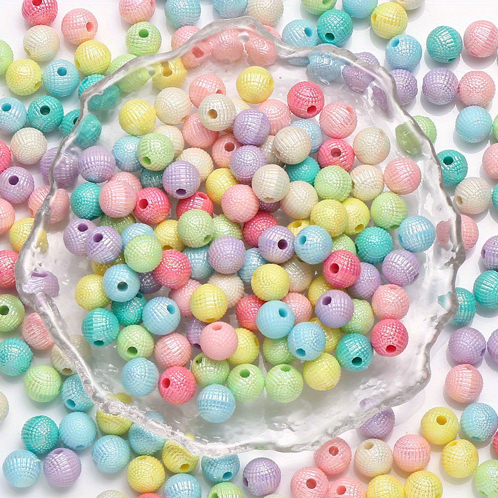50-100pcs 8/10mm Acrylic Spacer Beads Loose Macarone Jewelry Beads