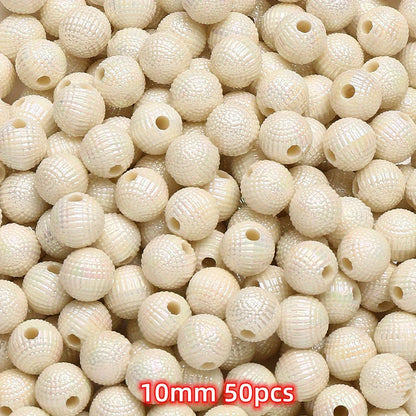 50-100pcs 8/10mm Acrylic Spacer Beads Loose Macarone Jewelry Beads