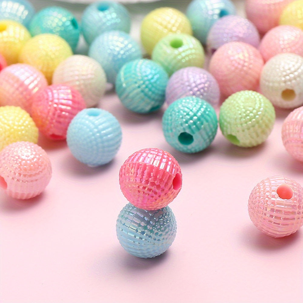 50-100pcs 8/10mm Acrylic Spacer Beads Loose Macarone Jewelry Beads