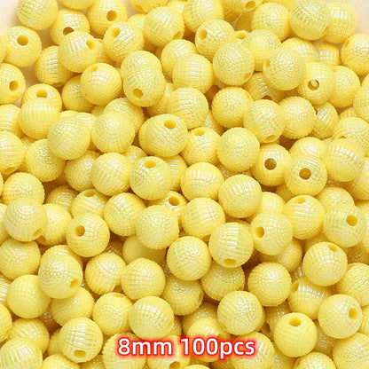 50-100pcs 8/10mm Acrylic Spacer Beads Loose Macarone Jewelry Beads