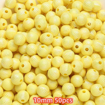 50-100pcs 8/10mm Acrylic Spacer Beads Loose Macarone Jewelry Beads