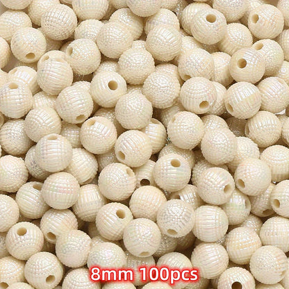 50-100pcs 8/10mm Acrylic Spacer Beads Loose Macarone Jewelry Beads