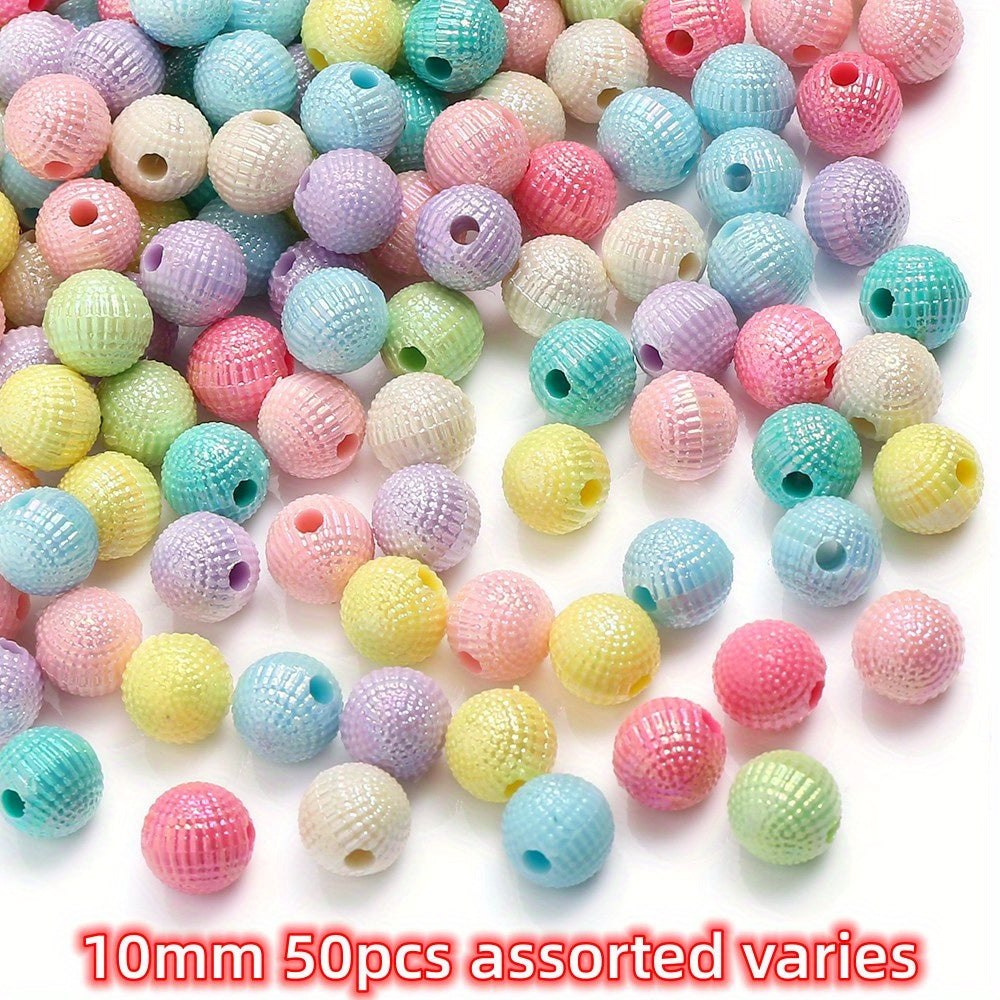 50-100pcs 8/10mm Acrylic Spacer Beads Loose Macarone Jewelry Beads