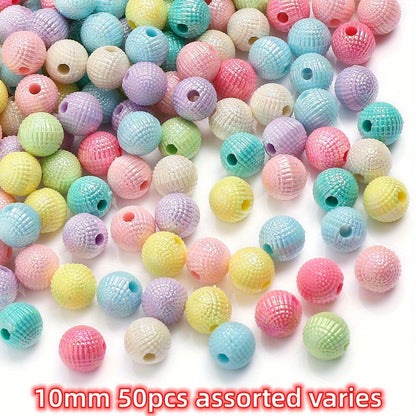 50-100pcs 8/10mm Acrylic Spacer Beads Loose Macarone Jewelry Beads
