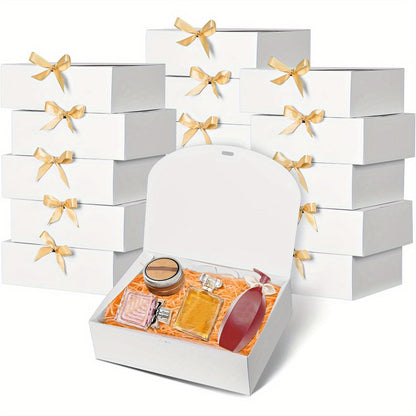 5-Piece Gift Packaging Boxes with Gold Ribbons