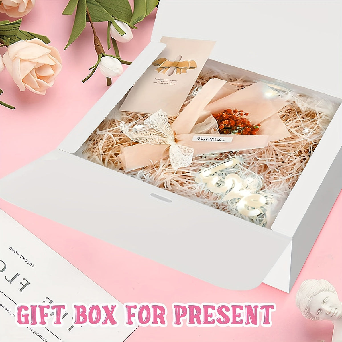 5-Piece Gift Packaging Boxes with Gold Ribbons