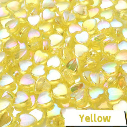 AB Color Transparent Heart Acrylic Spacer Beads