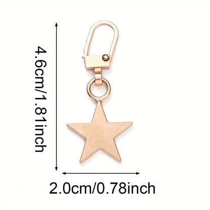 Star Metal Detachable Zipper Puller Buckle Heads