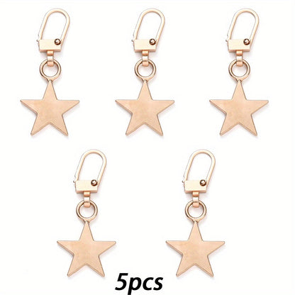 Star Metal Detachable Zipper Puller Buckle Heads