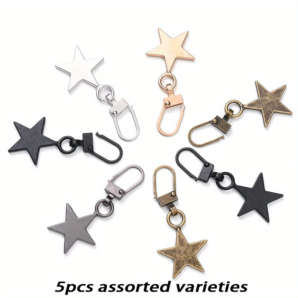 Star Metal Detachable Zipper Puller Buckle Heads