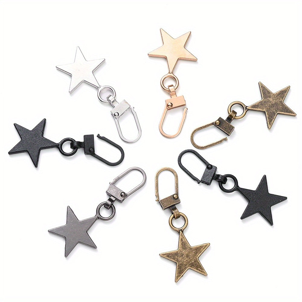 Star Metal Detachable Zipper Puller Buckle Heads