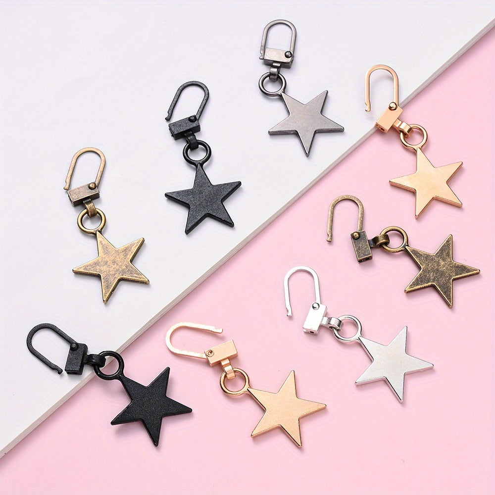 Star Metal Detachable Zipper Puller Buckle Heads