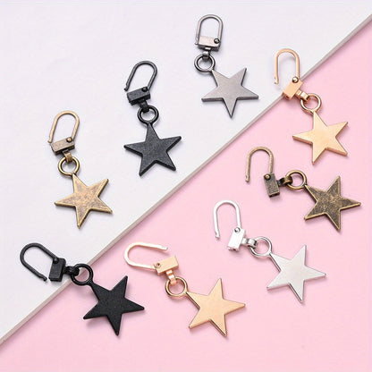Star Metal Detachable Zipper Puller Buckle Heads