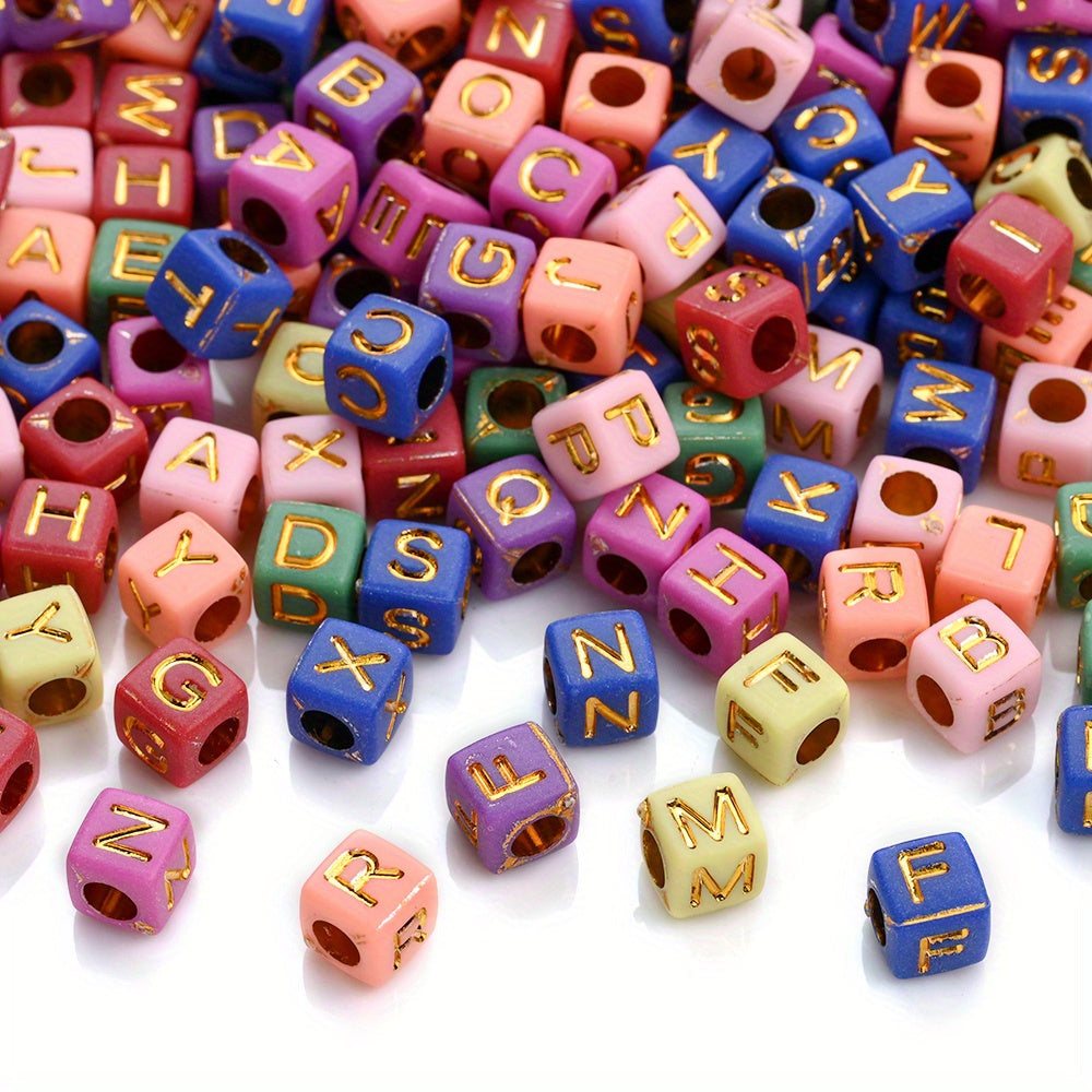 100PCS 4×7mm Heart-Shaped A-Z Letter Acrylic Bead Set
