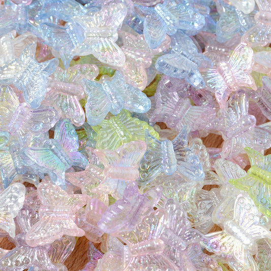 Green AB Acrylic Butterfly Beads