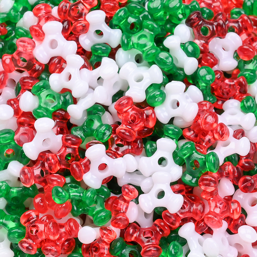 Christmas Acrylic Tri Beads