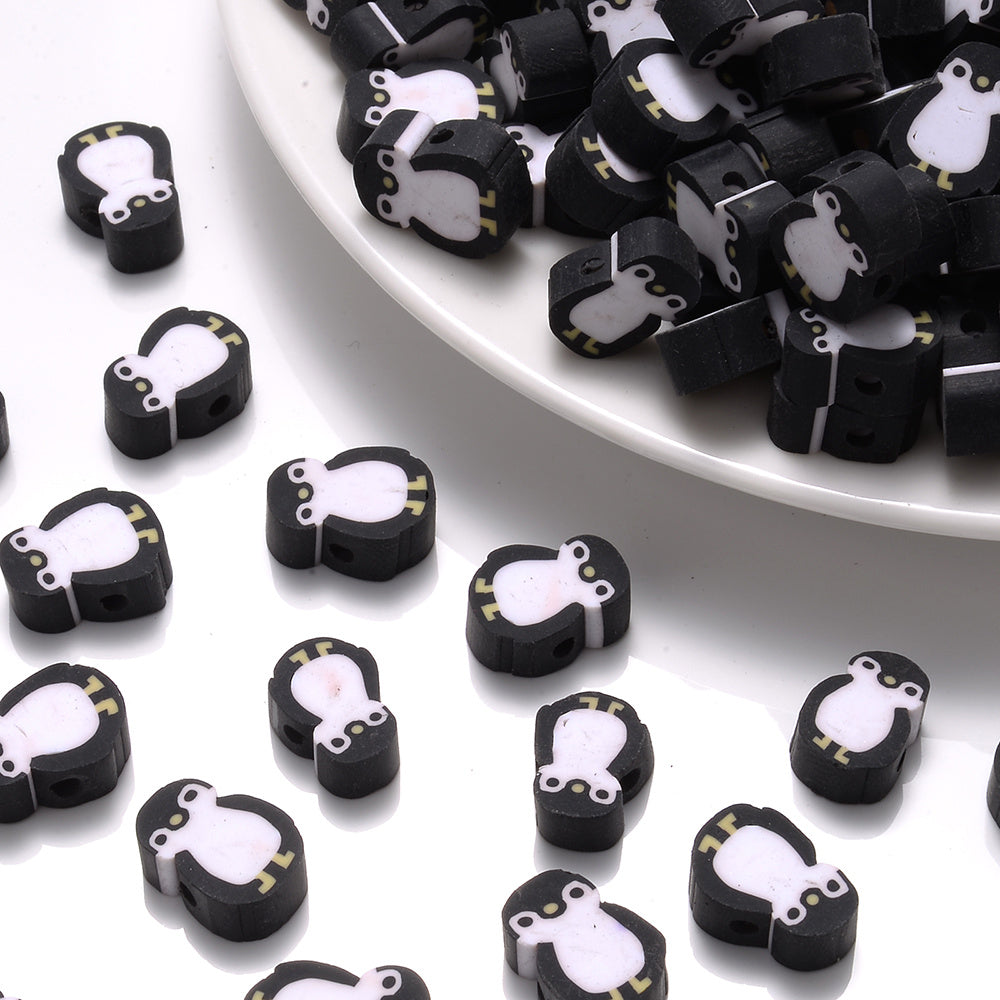 Penguin Polymer Clay Beads