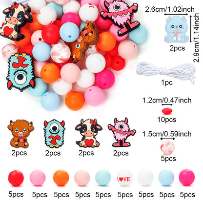 Pink Silicone Bead Jewelry Kit