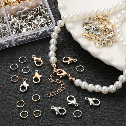 500PCS Gold & Silver Lobster Clasp and Open Jump Ring Set
