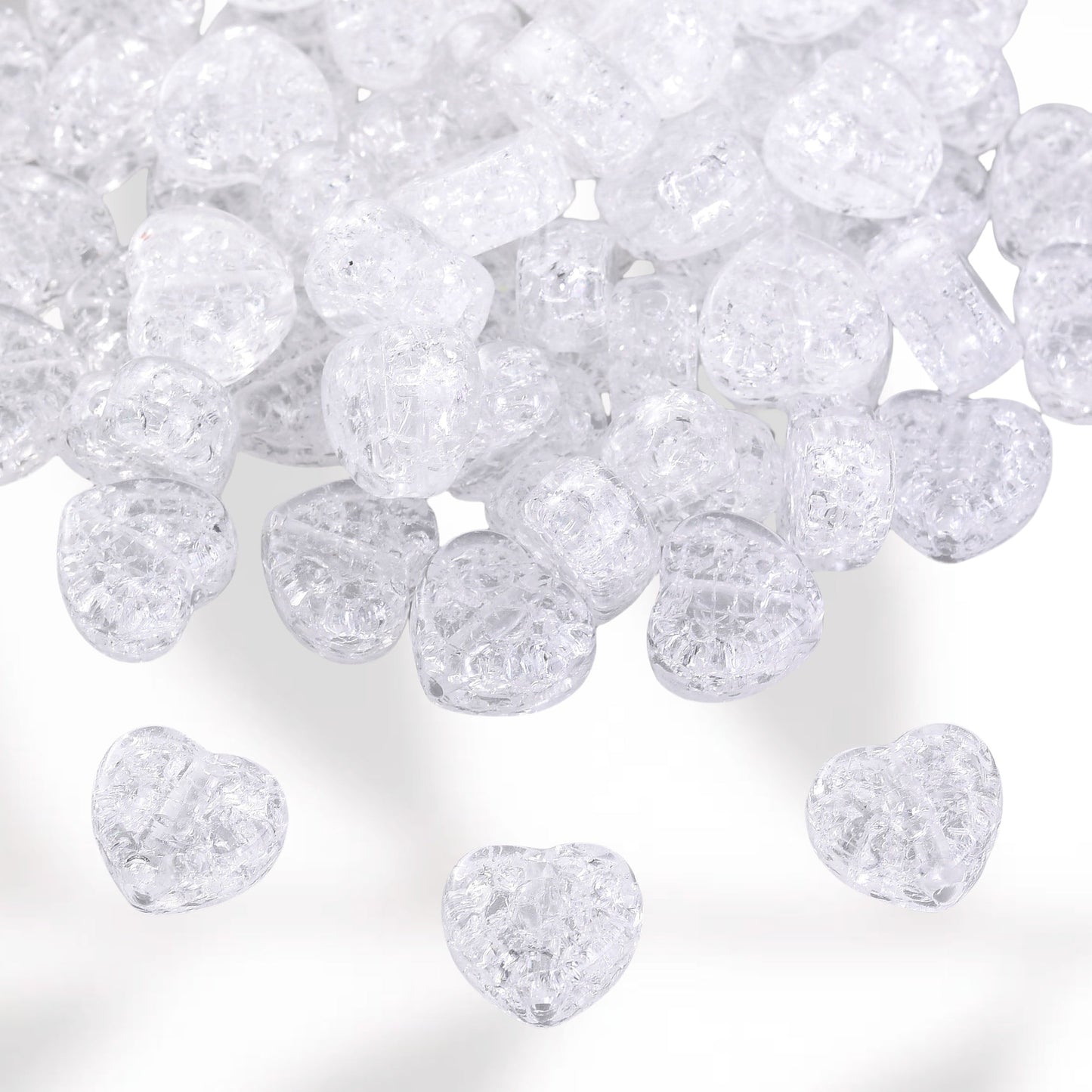 Acrylic Heart-Shaped Spacer Beads