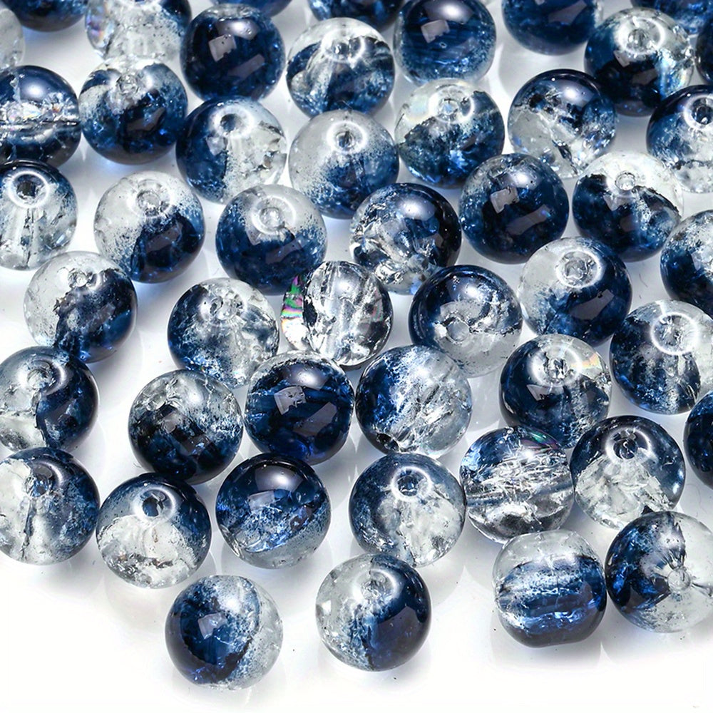 100PCS 8mm Gradient Glazed Flower Bead Set