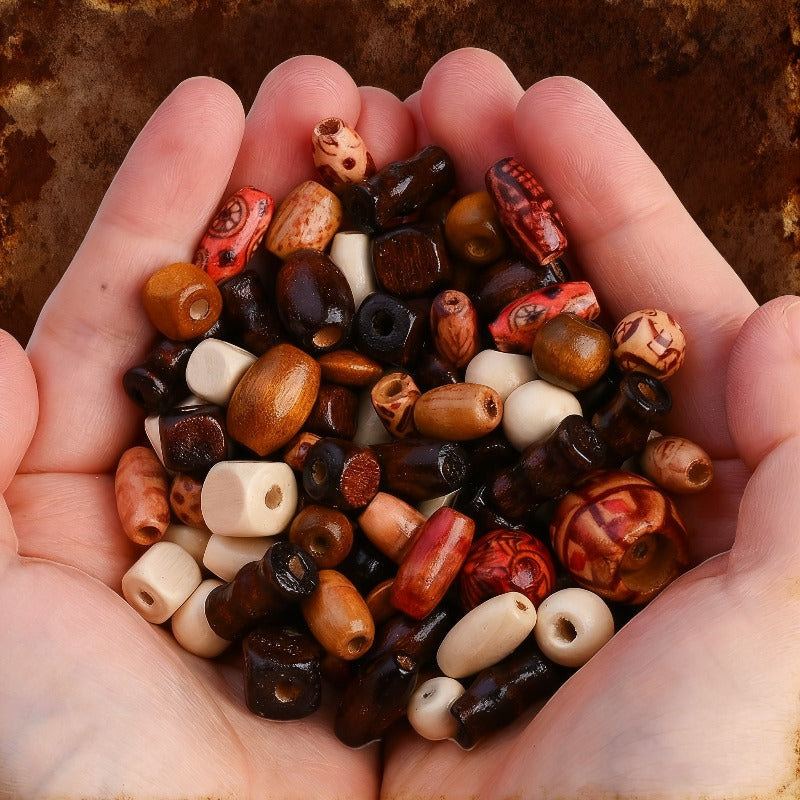 Vintage Wooden Beads Set