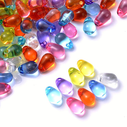 100PCS 6/8mm Water Drop Acrylic Bead Set