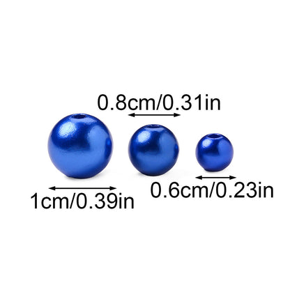 100/200/500-Piece Patriotic Red, White & Blue Faux Pearl Beads