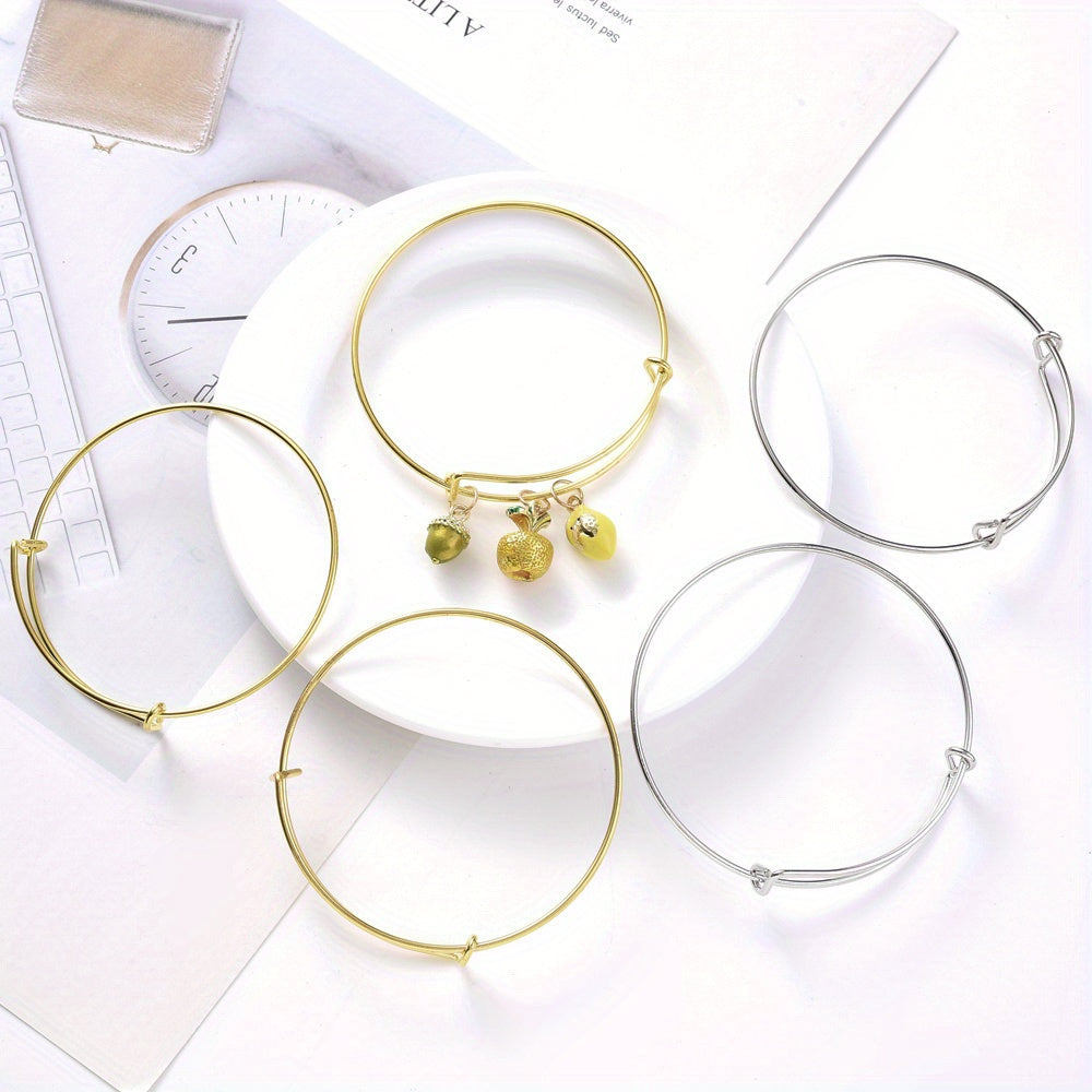 60-Piece Gold & White K Basic Bangle Bracelet Set