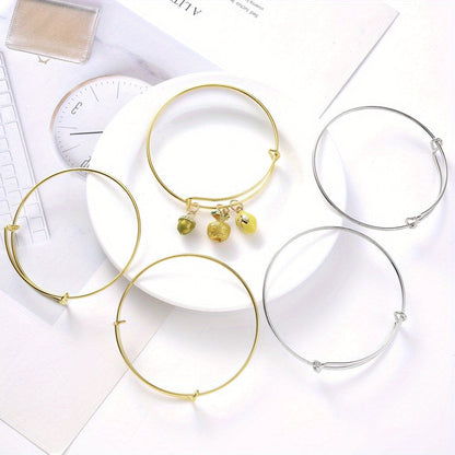 60-Piece Gold & White K Basic Bangle Bracelet Set